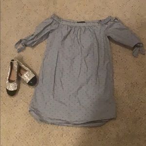 BCBG off-shoulder blue dress